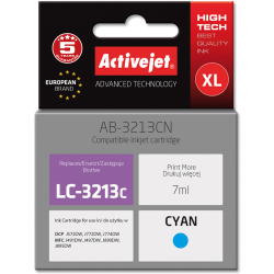 Cartuccia inchiostro activejet per brother lc3213c 7ml ciano [ab-3213cn]