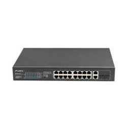 Switch lanberg 16x100mb poe+/2x combo gigabit ethernet 150w rack