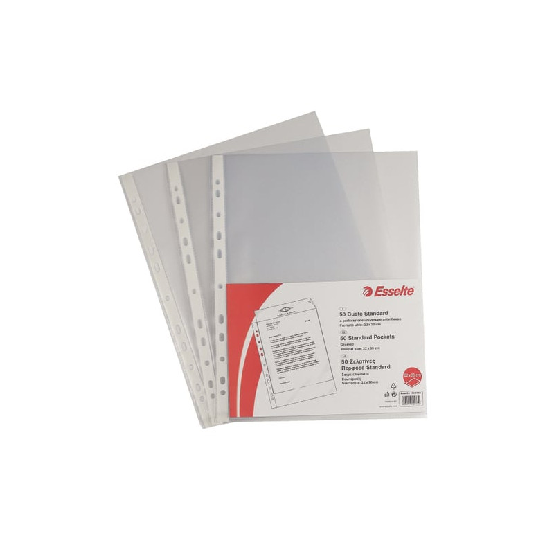 Buste trasparenti forate esselte 25 pz. a4 ruvida [392513300]