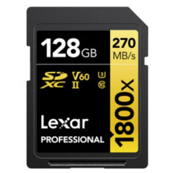 128gb scheda memoria lexar pro sd uhs-ii 1800x classe 10 u3