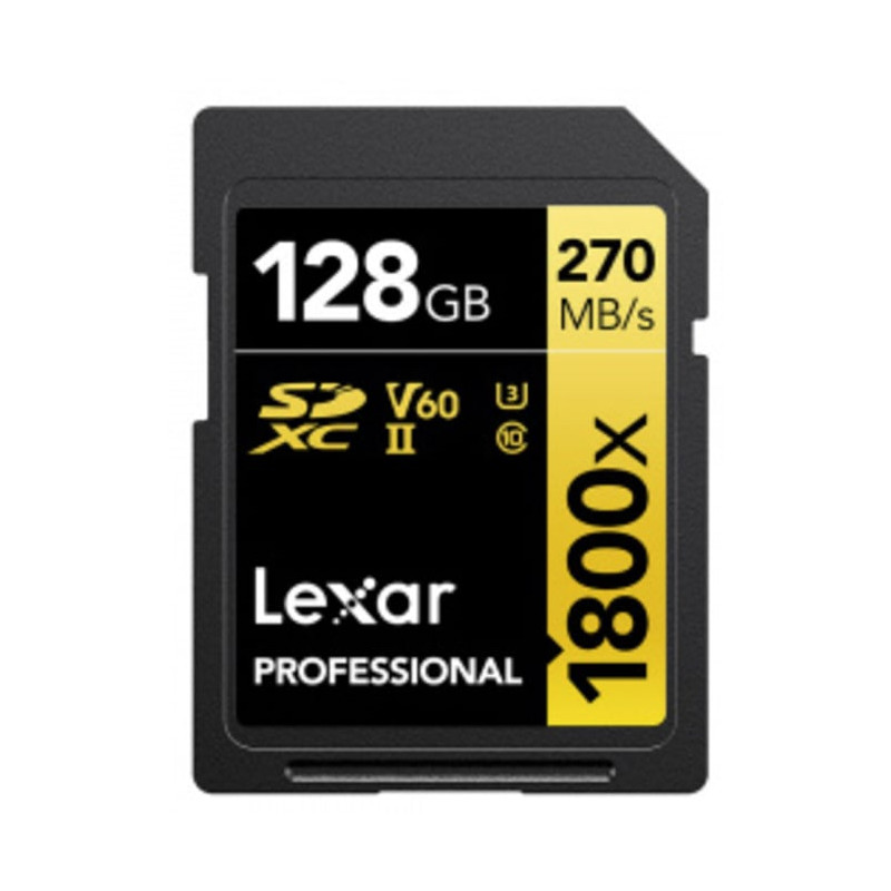 128gb scheda memoria lexar pro sd uhs-ii 1800x classe 10 u3