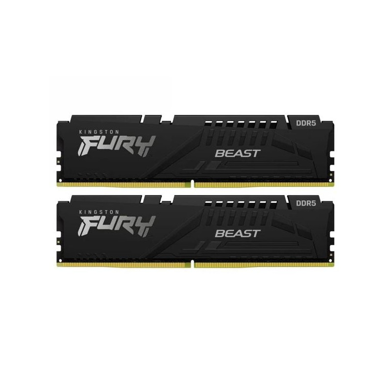 Ram dimm ddr5 64gb kingston 5200mt/s cl40 nero 2pz [kf552c40bbk2-64]