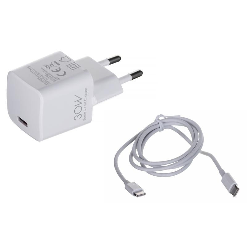 Alimentatore da rete sbs ibox c-38 pd30w usb-c cavo bianco