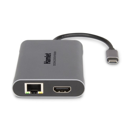 docking station hamlet usb-c pd 85w + 3 usb + 2 hdmi + lan nero
