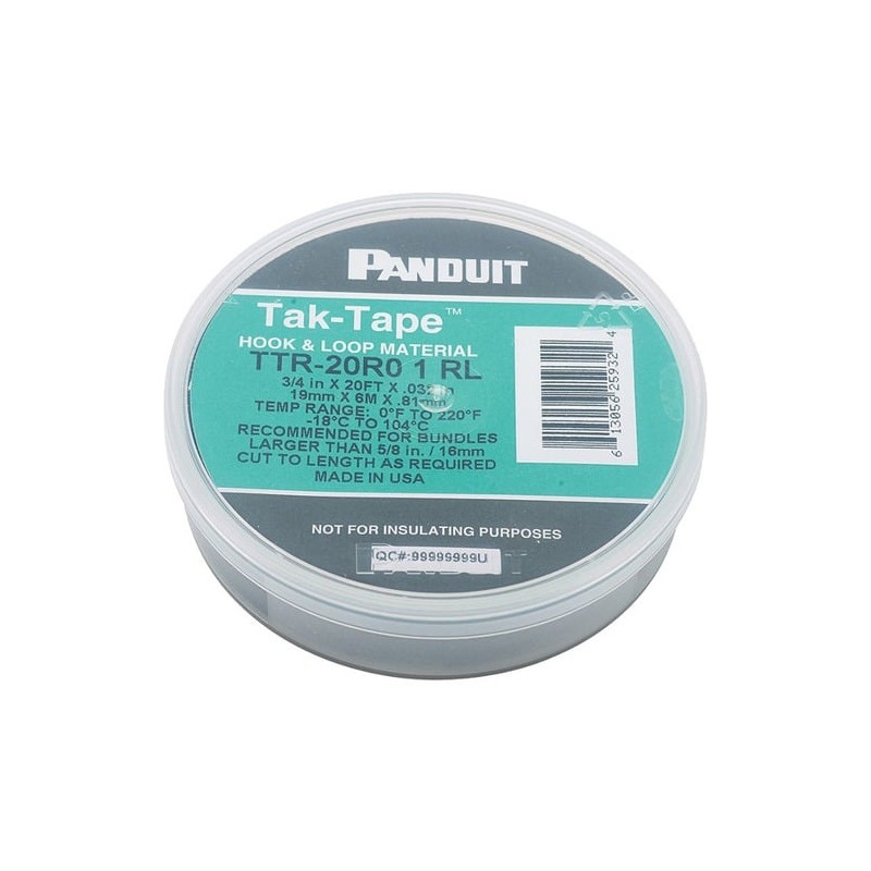 Fascette fermacavi panduit tak-tape a strappo (6.1mx19.1mm) nero