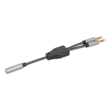 Cavo adattatore manhattan per cuffie con splitter audio stereo aux15cm