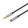 Cavo manhattan prolunga audio stereo 3.5mm m/f 2m nero/argento [356039]