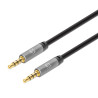 Cavo audio ausiliario manhattan stereo 3.5mm m/m 5m nero/argento