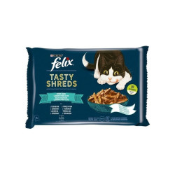 Mangime umido purina nestle' felix tasty shreds con salmone e