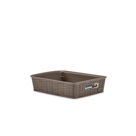 Cestino portaoggetti stefanplast elegance 25x19x6cm marrone [30231]