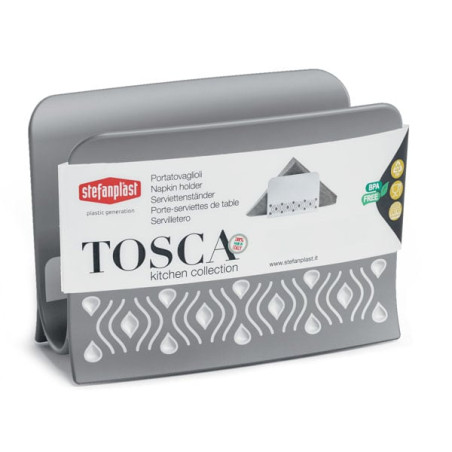 Portatovaglioli stefanplast tosca in plastica 15.5x7.5x11cm grigio