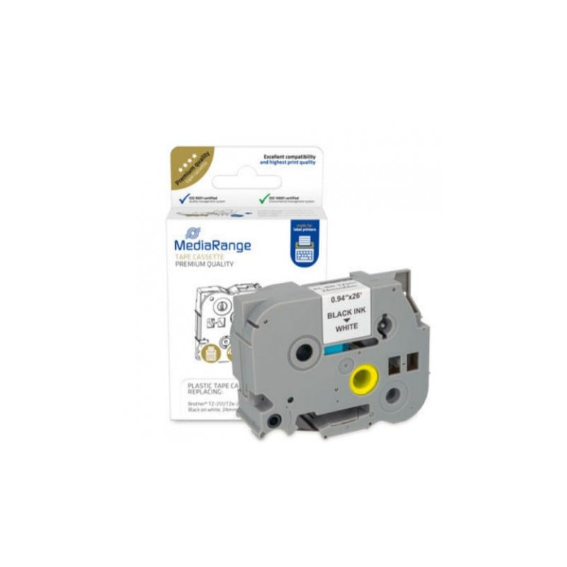 Mediarange brother tz-251/tze-251 24mmx8m/nero/bianco [mrbtz251]
