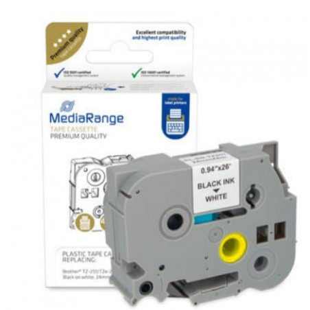 Mediarange brother tz-251/tze-251 24mmx8m/nero/bianco [mrbtz251]