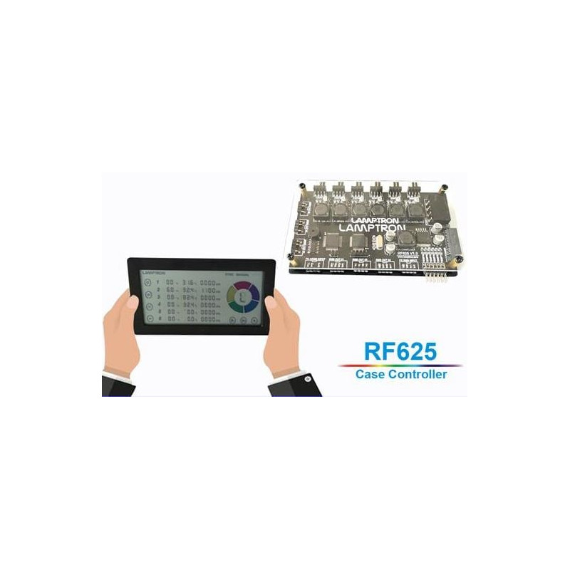 Controller luci/ventole lamptron led argb/rgb 25w nero [lamp-rf625b]