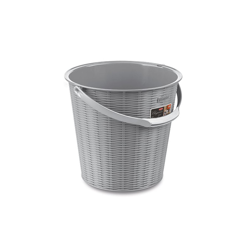 secchiello stefanplast con manico plastica grigio [29505]