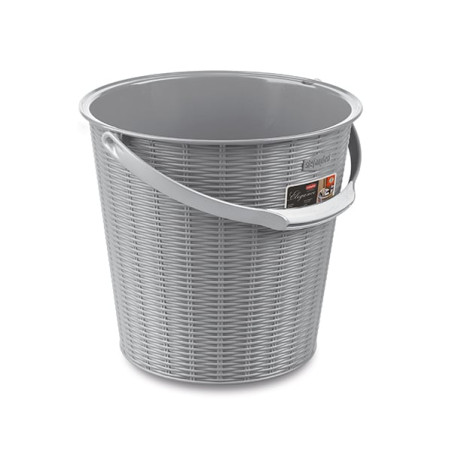 secchiello stefanplast con manico plastica grigio [29505]