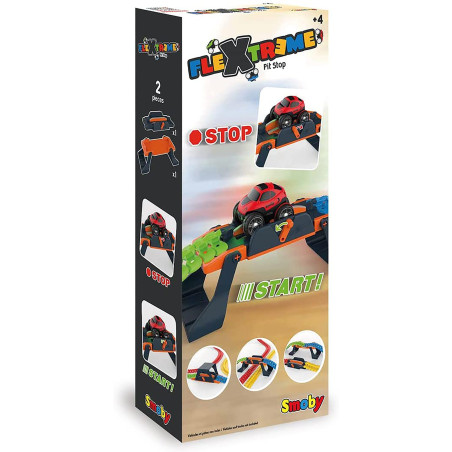 Piste da corsa smoby flextreme pitstop 2in1 grigio/arancione [7600180916]