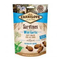 Cibo semi umido per cani carnilove snack sardines con wild garlic