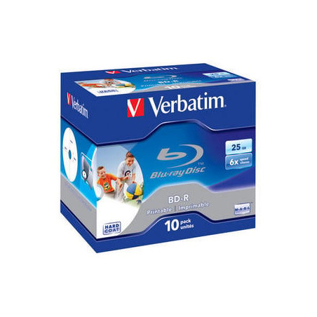 Confezione blu-ray verbatim bd-r 25gb 6x print. xx 10pcs