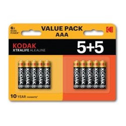 Pile alcaline kodak xtralife aaa 10 5+5pz [30423466]