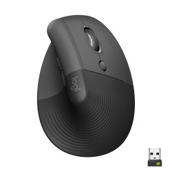 Mouse logitech lift vertical ergo left wireless a rf + bluetooth