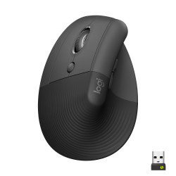 Mouse logitech lift vertical ergo left wireless a rf + bluetooth