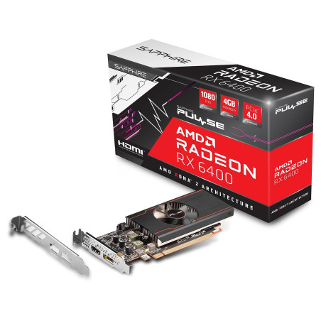 Scheda video amd sapphire pulse radeon rx 6400 gaming 4gb gddr6 nero