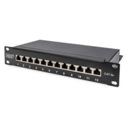 Patch panel digitus cat 6a 10'' 12-porte nero [dn-91608s-sl-ea]