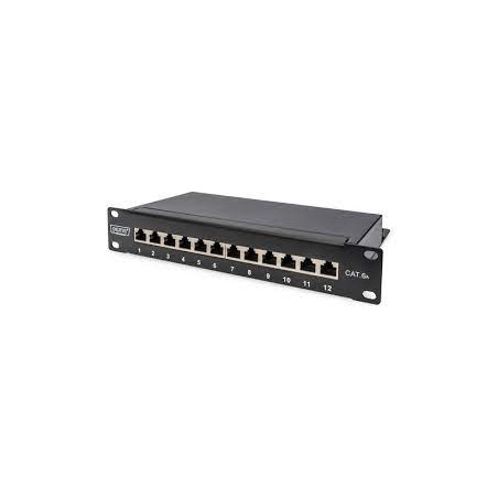 Patch panel digitus cat 6a 10'' 12-porte nero [dn-91608s-sl-ea]