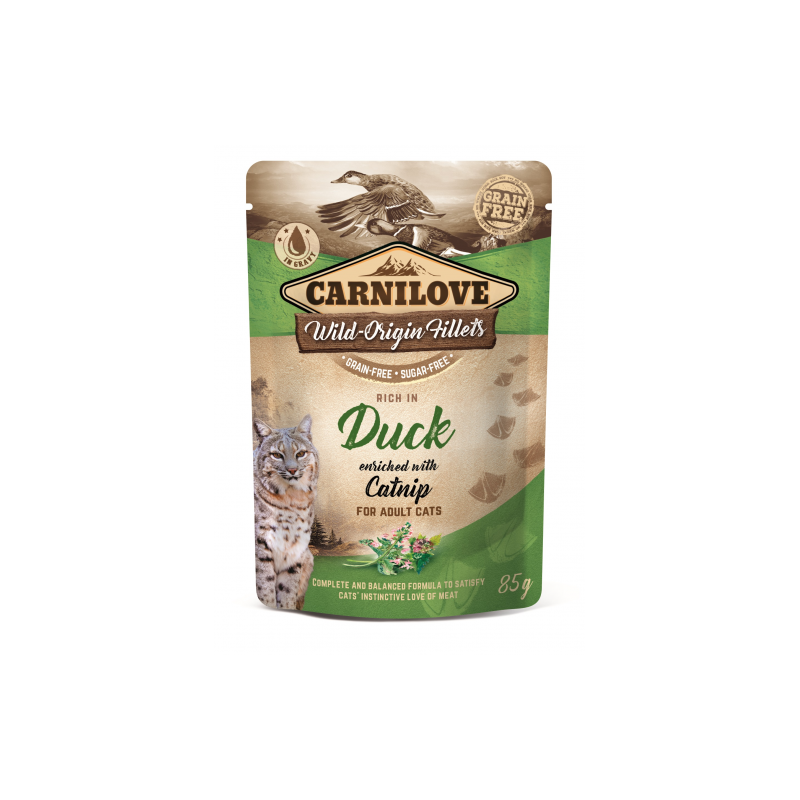 Mangime umido per gatti carnilove duck & catnip 85g