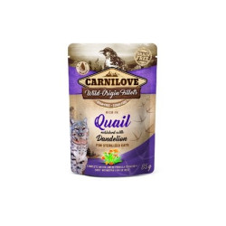 Mangime umido per gatti carnilove quail & dendelion 85g