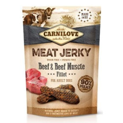 Mangime per cani carnilove snack jerky beef & beef muscle fillet