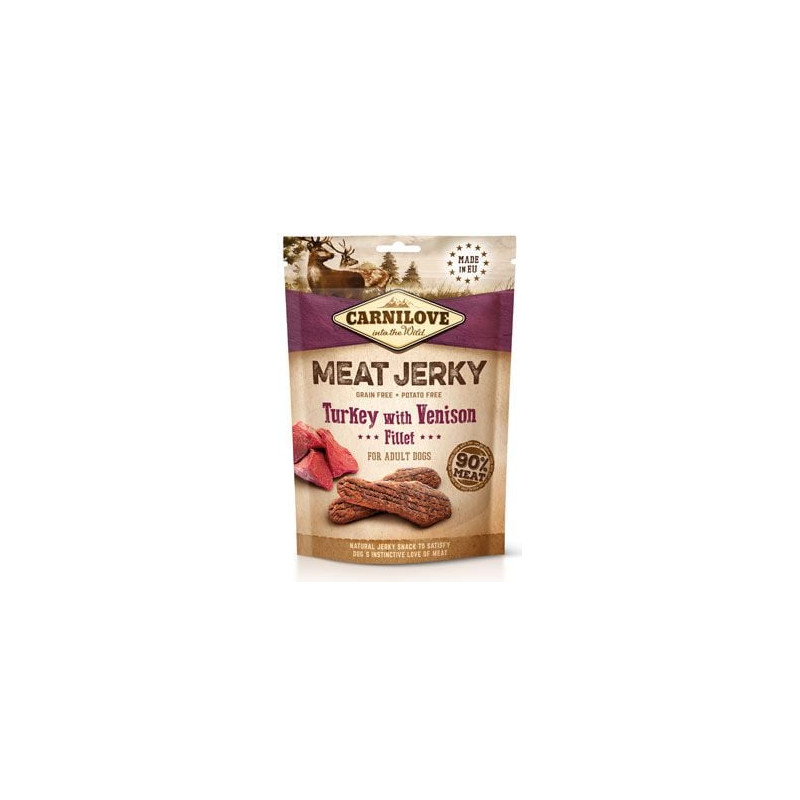 Mangime per cani carnilove snack jerky turkey & venison 100g