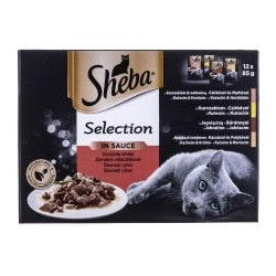 Cibo umido per gatti sheba selection in sauce juicy flavors 12x85