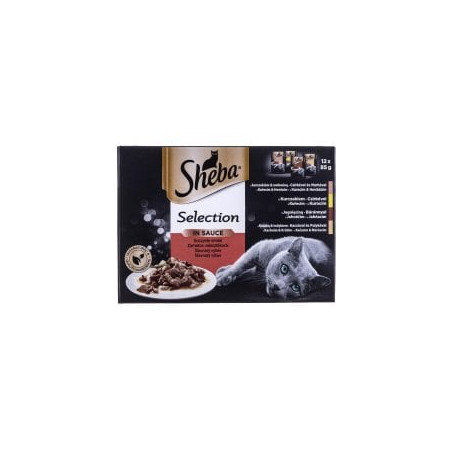 Cibo umido per gatti sheba selection in sauce juicy flavors 12x85