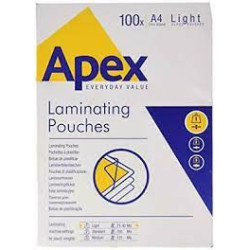 Pouches fellowes apex light duty cf100 a4 150mic trasparenti 100pz