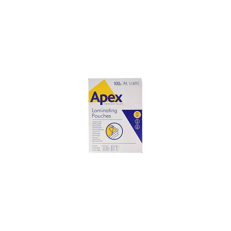 Pouches fellowes apex light duty cf100 a4 150mic trasparenti 100pz