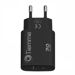 Alimentatore da rete tiemme 3640 usb-a/c 18w nero [3640]