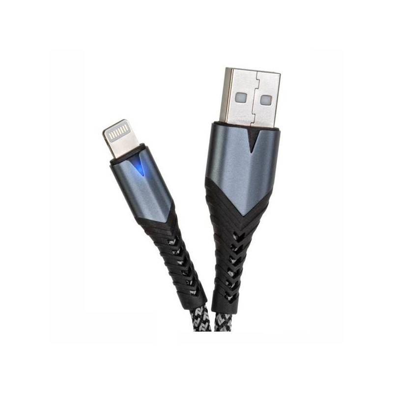 Cavo usb tiemme dynlc120 usb-a to lightning 1.2m nero/grigio