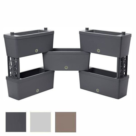 Set 5 fioriere componibili bama brick 59x23x27cm/tortora [32022]