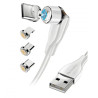 Cavo magnetico fontastic 257063 3in1 usb tipo-c 1.2m bianco [257063]