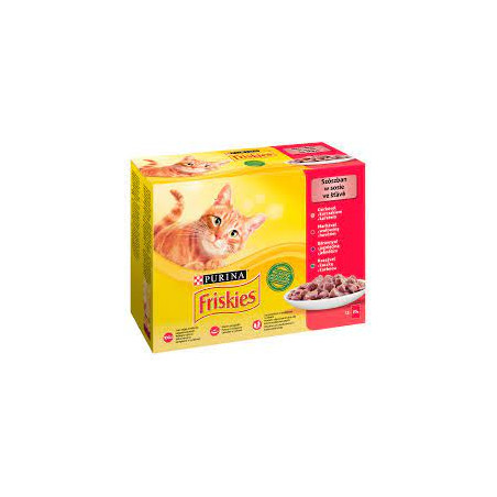 Mangime umido purina nestle' friskies mix di carne per gatti
