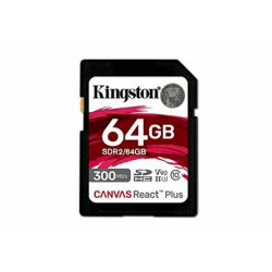 Scheda memoria kingston canvas react plus sdxc uhs-ii 300r 64gb