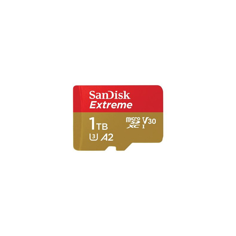 1tb scheda microsdxc sandisk extreme 190/130 mb/s a2 c10 v30 con