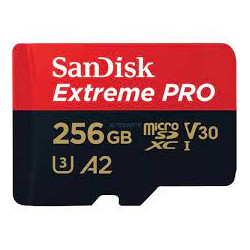 256gb scheda microsdxc sandisk extreme pro 200/140 mb/s a2 c10 v30