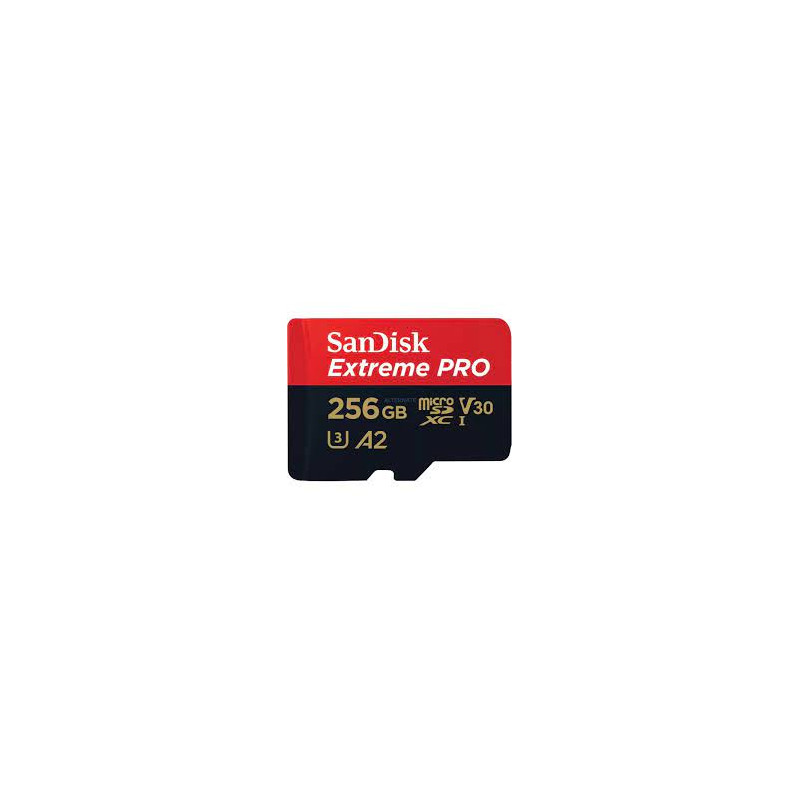 256gb scheda microsdxc sandisk extreme pro 200/140 mb/s a2 c10 v30