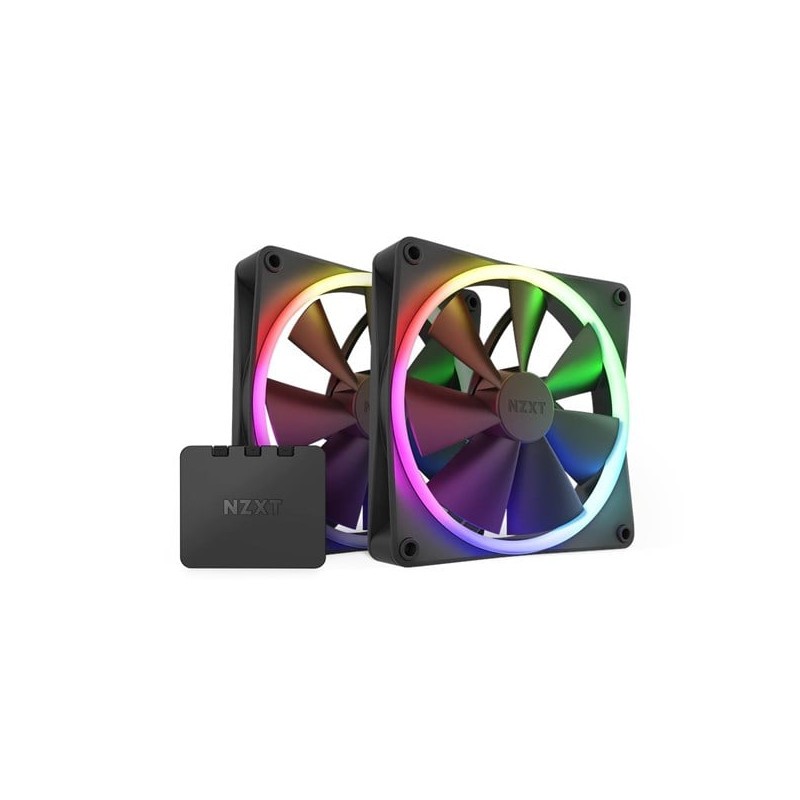 Ventola 140x140x26mm nzxt f140 rgb twin nero 2pz [rf-r14df-b1]