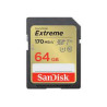 64gb scheda sdxc sandisk extreme 80/170 mb/s c10 v30 nero/oro [sdsdxv2-064g-gncin]