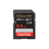 64gb scheda sdxc sandisk extreme pro 200/90 mb/s a2 c10 v30 nero