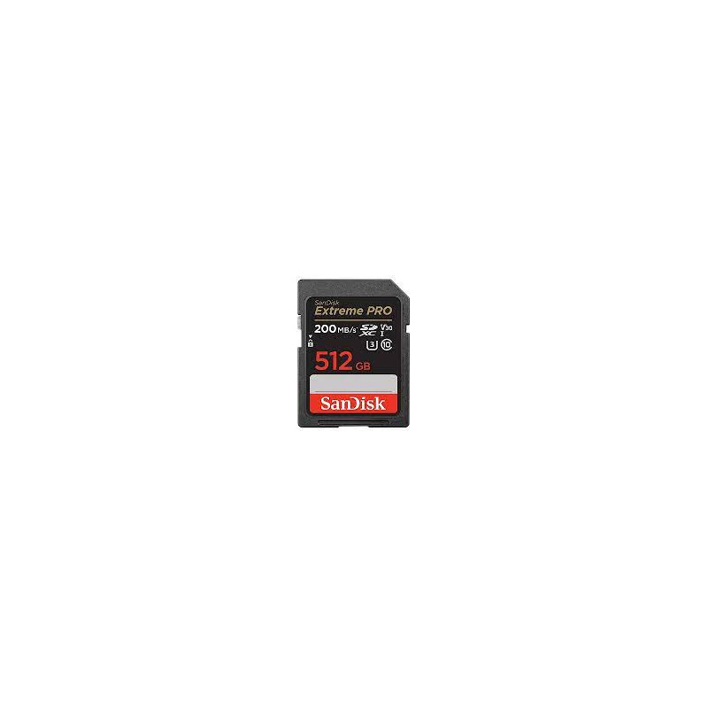 512gb scheda sdxc sandisk extreme pro 140/200 mb/s c10 v30 nero [sdsdxxd-512g-gn4in]